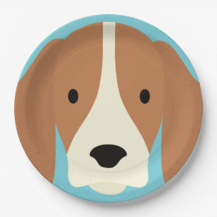 Kawaii Niedlicher Kleiner Welpen Hund. Pappteller