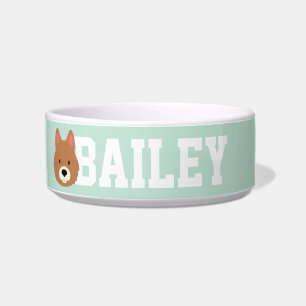 Kawaii Niedlicher Kleiner Welpen Hund. Shiba Inu. Napf