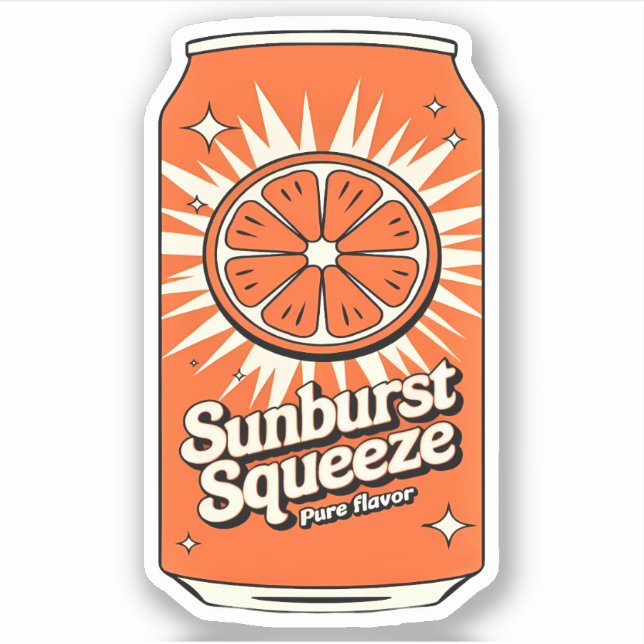 Kawaii Niedlicher Spaß Fruchtig Orangensaftgetränk Aufkleber (Vorderseite)