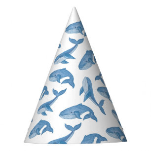 Kawaii Niedliches Blauwal-Muster. Partyhütchen
