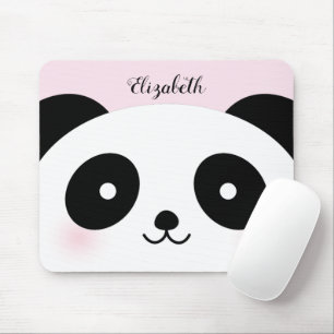 Kawaii niedliches Cartoon-Panda-Bärn-Name-Rosa Mousepad