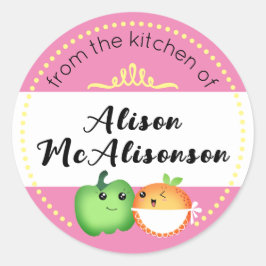 Kawaii niedliches Gemüse Backgeschenk-Tag Runder Aufkleber