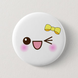 kawaii niedliches Gesicht Button