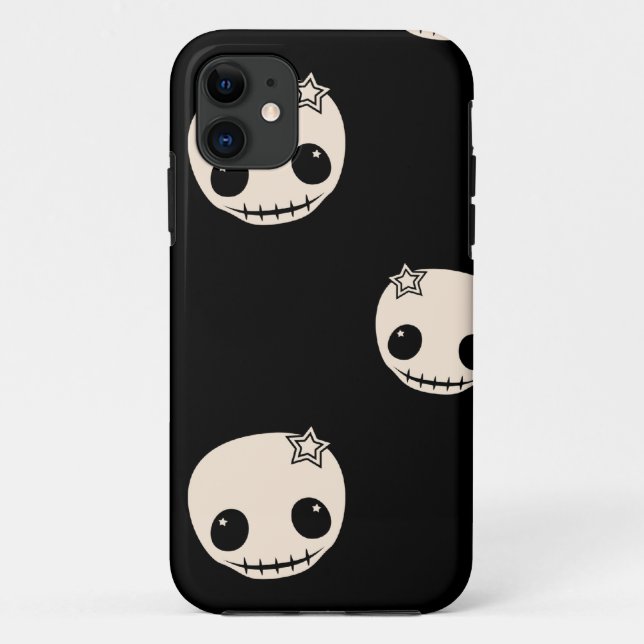 Kawaii niedliches goth girly Schädel emo Case-Mate iPhone Hülle (Rückseite)