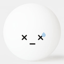 Kawaii Niedliches Wetter. Emoji. Emoticon. Tischtennisball