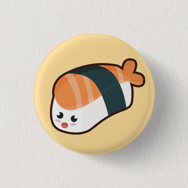 Kawaii nigiri Lachse Button (Vorderseite)