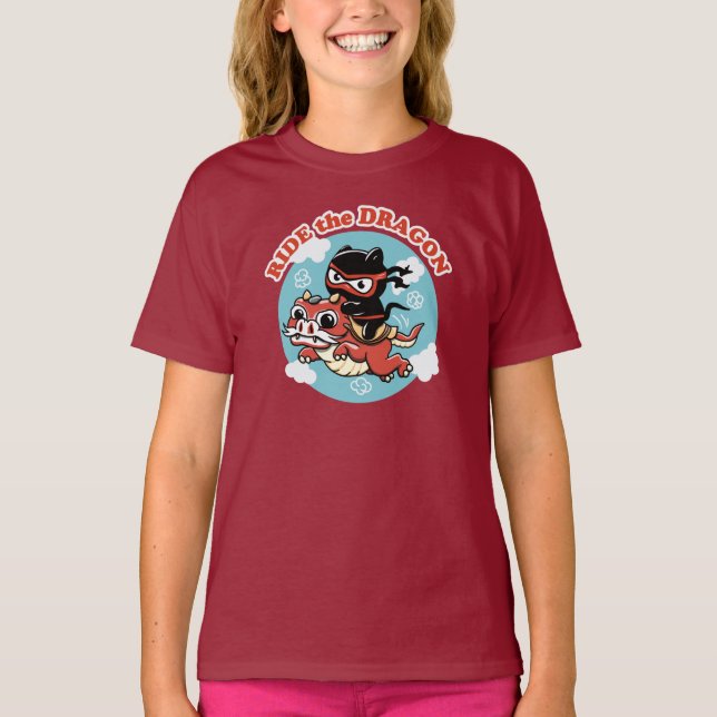 Kawaii Ninja Cat | Drachenfahrt T-Shirt (Vorderseite)