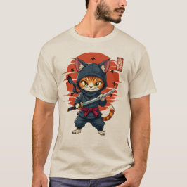 Kawaii-Ninja-Katze, Ninja-Katze mit Schwert T-Shirt