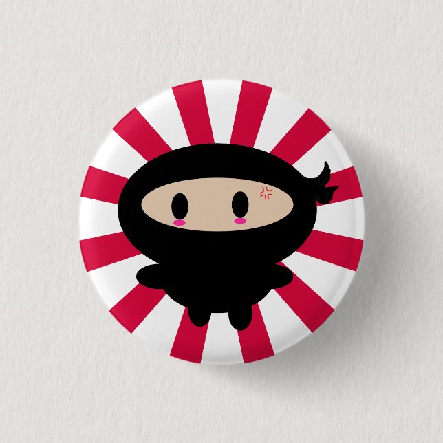 Kawaii Ninja Knopf Button (Vorderseite)