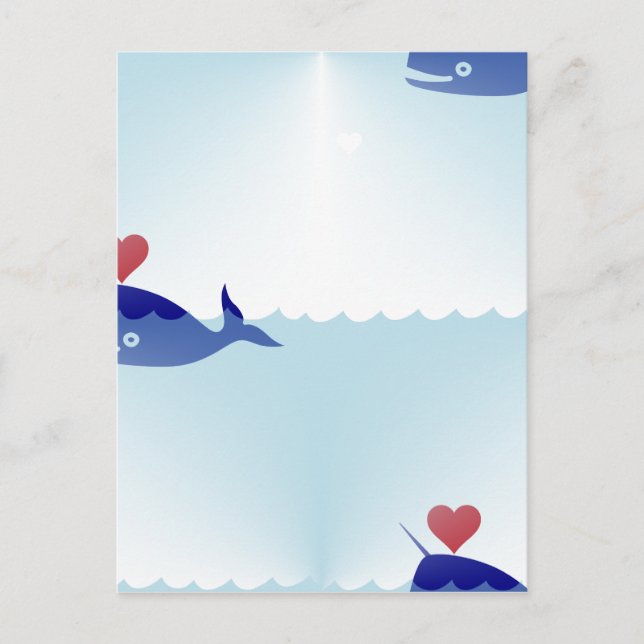 Kawaii nwhal postkarte (Vorderseite)