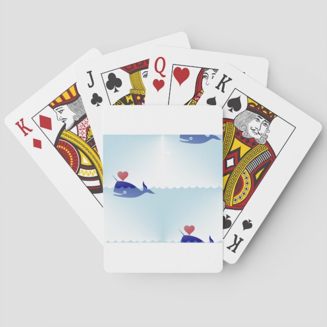 Kawaii nwhal spielkarten (Rückseite)