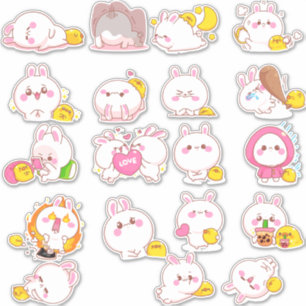 Kawaii Oaster Bunnies Sticker