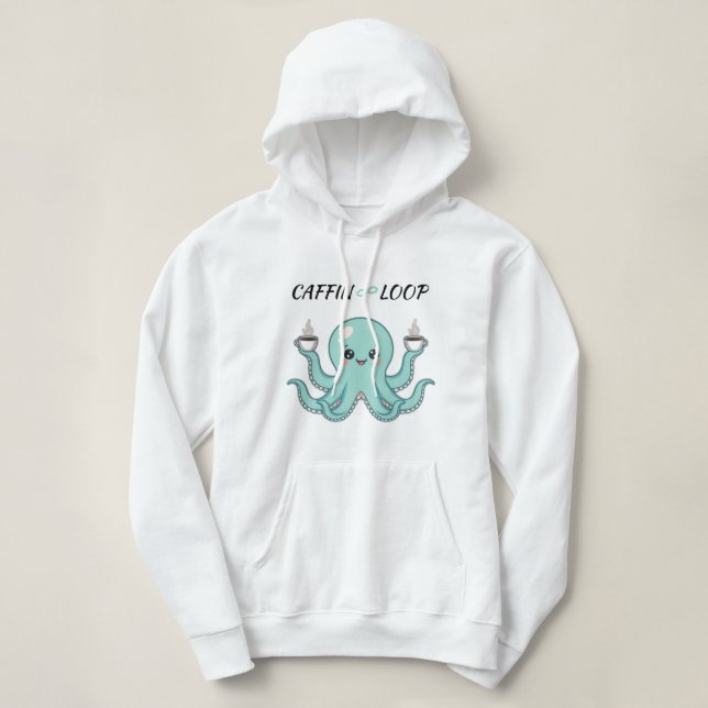 Kawaii Octopus Coffee Sweatshirt Caffin Loop Cute (Design vorne)