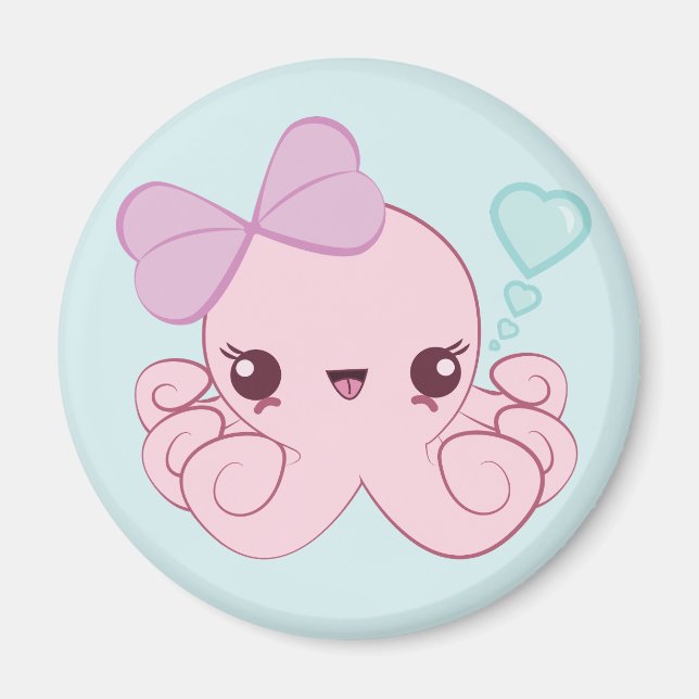 Kawaii Octopus Magnet (Vorne)