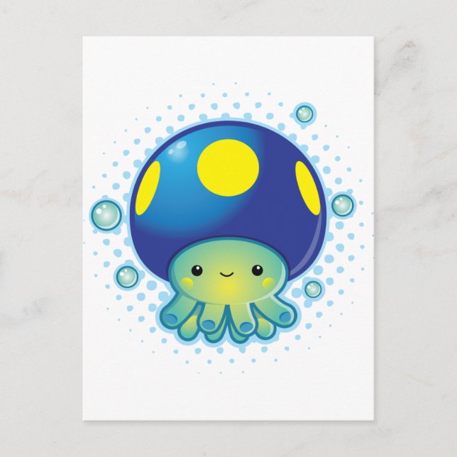Kawaii Octopus Mushroom Postkarte (Vorderseite)