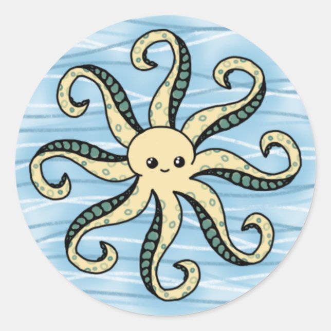 Kawaii Octopus Stickers Siegel (Vorderseite)