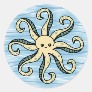 Kawaii Octopus Stickers Siegel