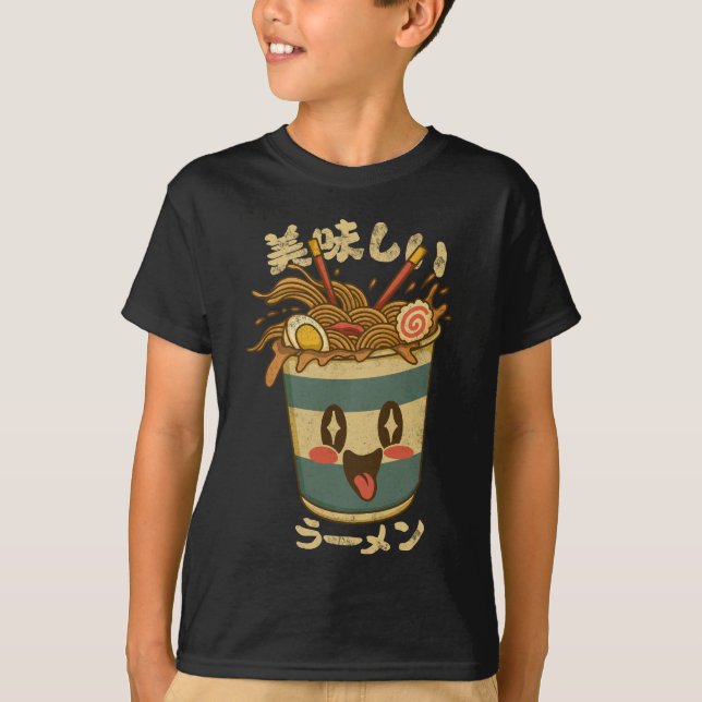 Kawaii Oishii Ramen – Cute Japanese Noodle Cup T-Shirt (Vorderseite)