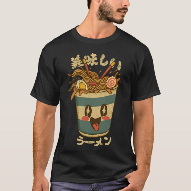 Kawaii Oishii Ramen – Cute Japanese Noodle Cup T-Shirt (Vorderseite)