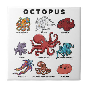 Kawaii-Oktopus der Welten Fliese