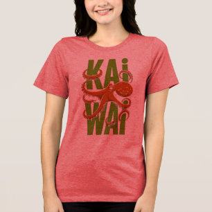 Kawaii Oktopus im japanischen Stil - Rot Heather D Tri-Blend Shirt