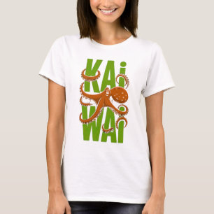 Kawaii Oktopus japanischer Stil Damen weißes T-Shi T-Shirt