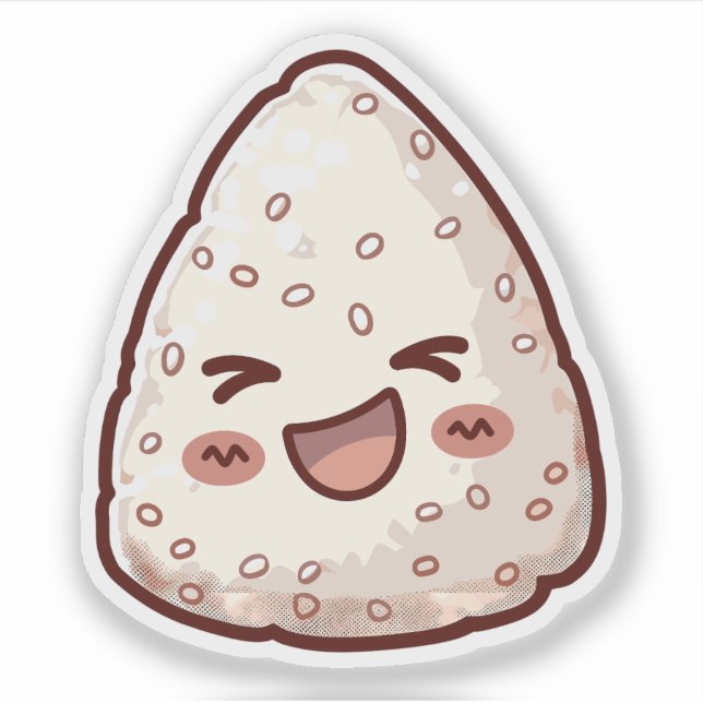 Kawaii Onigiri Aufkleber (Vorderseite)
