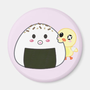 Kawaii "Onigiri" Reis-Ball mit Ejiki das Küken Magnet