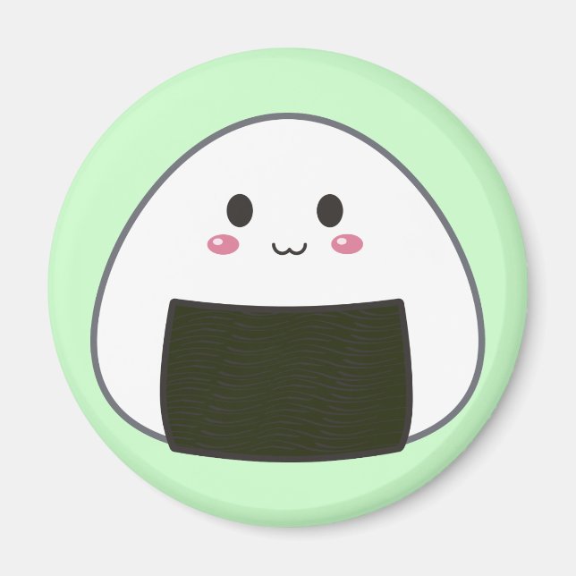 Kawaii "Onigiri" Rice Ball Magnet (Vorne)