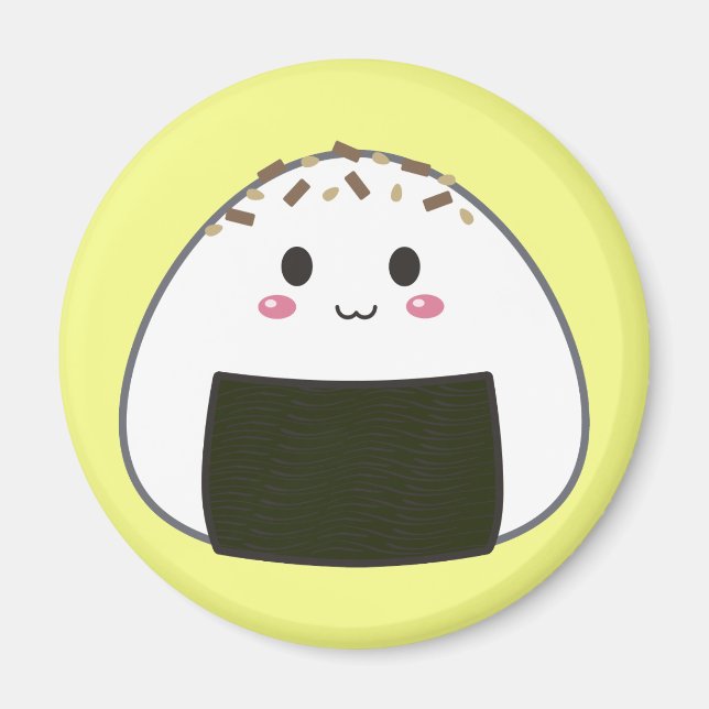 Kawaii "Onigiri" Rice Ball mit Topping Magnet (Vorne)
