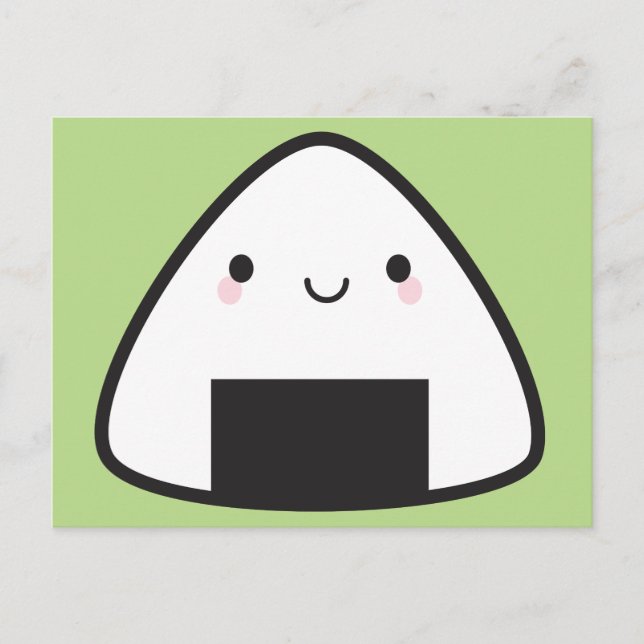 Kawaii Onigiri Rice Ball Postkarte (Vorderseite)