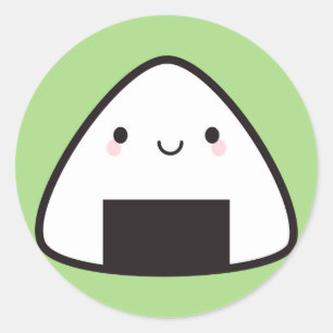 Kawaii Onigiri Rice Ball Runder Aufkleber
