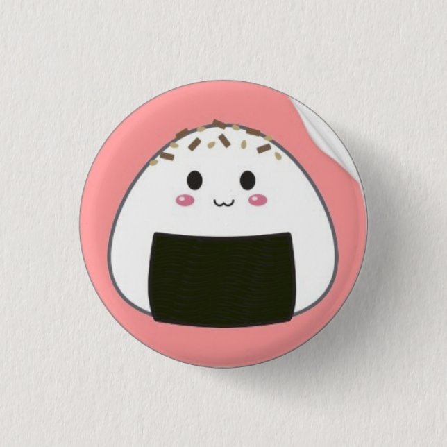 kawaii_onigiri_rice_ball_with_toppings_sticker-p21 button (Vorderseite)