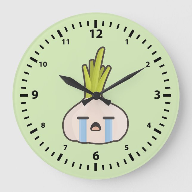 Kawaii Onion Große Wanduhr (Vorderseite)