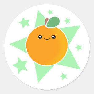 Kawaii Orange Burst Stickers
