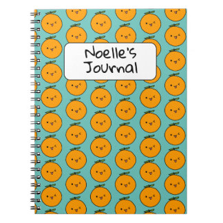 Kawaii Orange Customizable Personalisiert Journal Notizblock