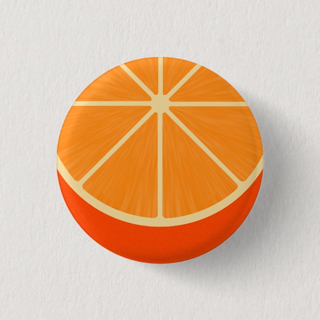 Kawaii Orange Round Button (Vorderseite)