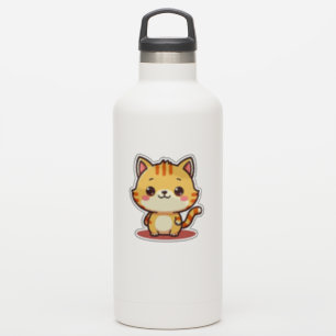 Kawaii Orange Tabby Kitten - Schlaflosigkeit Pose Aufkleber