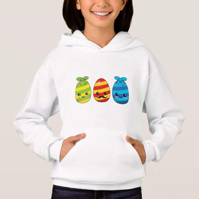 Kawaii Ostereier mit Ribbons Hoodie (Vorderseite)