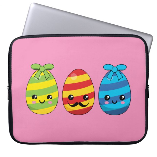 Kawaii Ostereier mit Ribbons Laptopschutzhülle (Vorderseite)