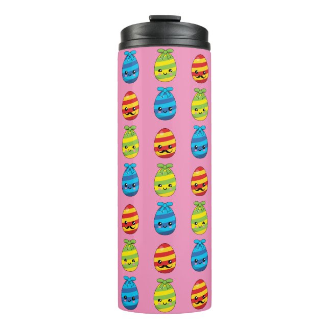 Kawaii Ostereier mit Ribbons Thermosbecher (Vorderseite)