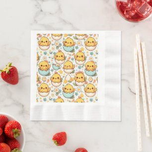 Kawaii-Osterküken-Servietten – Süßes Baby-Küken  Serviette