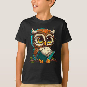 Kawaii Owl liest Bookworm Library Boo T-Shirt