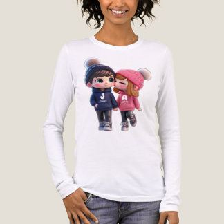Kawaii-Paar-Mode, Ästhetisches Langarm-Shirt Tri-Blend Shirt