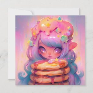 Kawaii Pancake Fairy Birthday Party Einladung