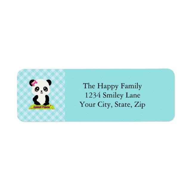 Kawaii Panda Address Labels (Vorne)