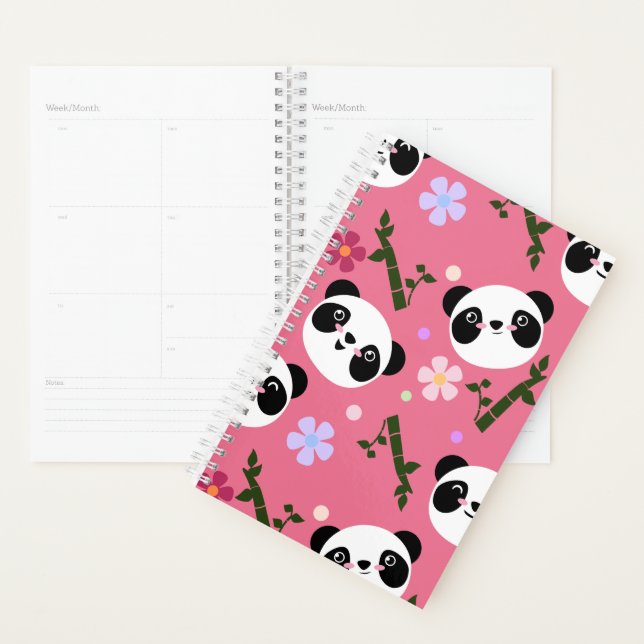 Kawaii Panda auf Pink Planer (Anzeige)