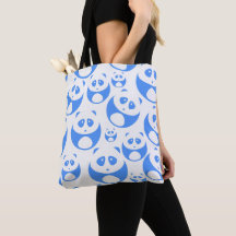Kawaii Panda Baby Blue and White Pattern