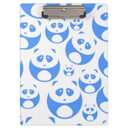 Kawaii Panda Baby Blue and White Pattern Klemmbrett