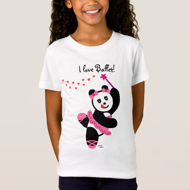 Kawaii Panda-Ballett-Tänzer-Erwägungsgrund T-Shirt (Vorderseite)